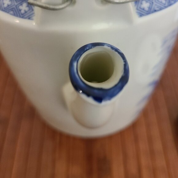 Vintage Chinese Chinoiserie Porcelain Blue & White Large Wedding Tea Pot - Picture 11 of 16